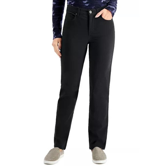 Style & Co Black Mid Rise Straight Leg Jeans New - Picture 1 of 4
